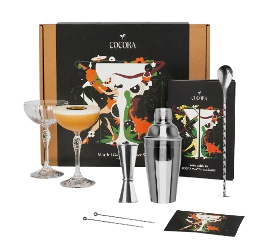 Corcora 8 Piece Martini Cocktail Set With Coupe Glasses