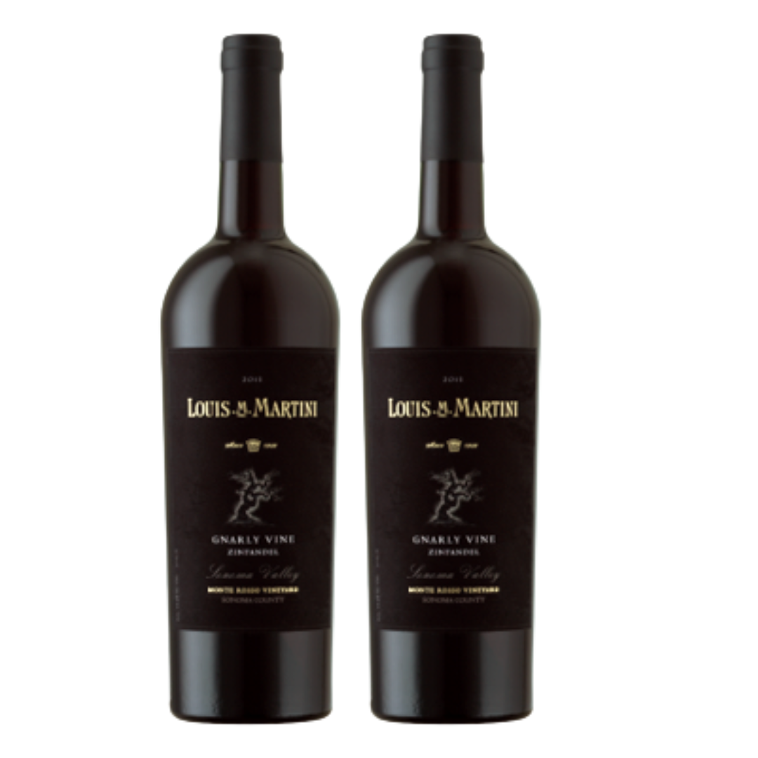 2 Bottles Of Louis M. Martini, Monte Rosso Vineyard, Gnarly Vine Zinfandel, California